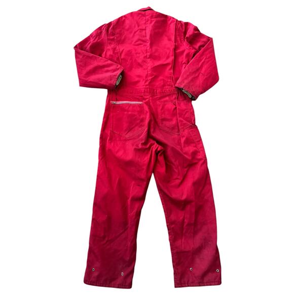 Vintage Wells Blizzard Pruf red overalls zippered collared suit medium - Picture 5 of 16